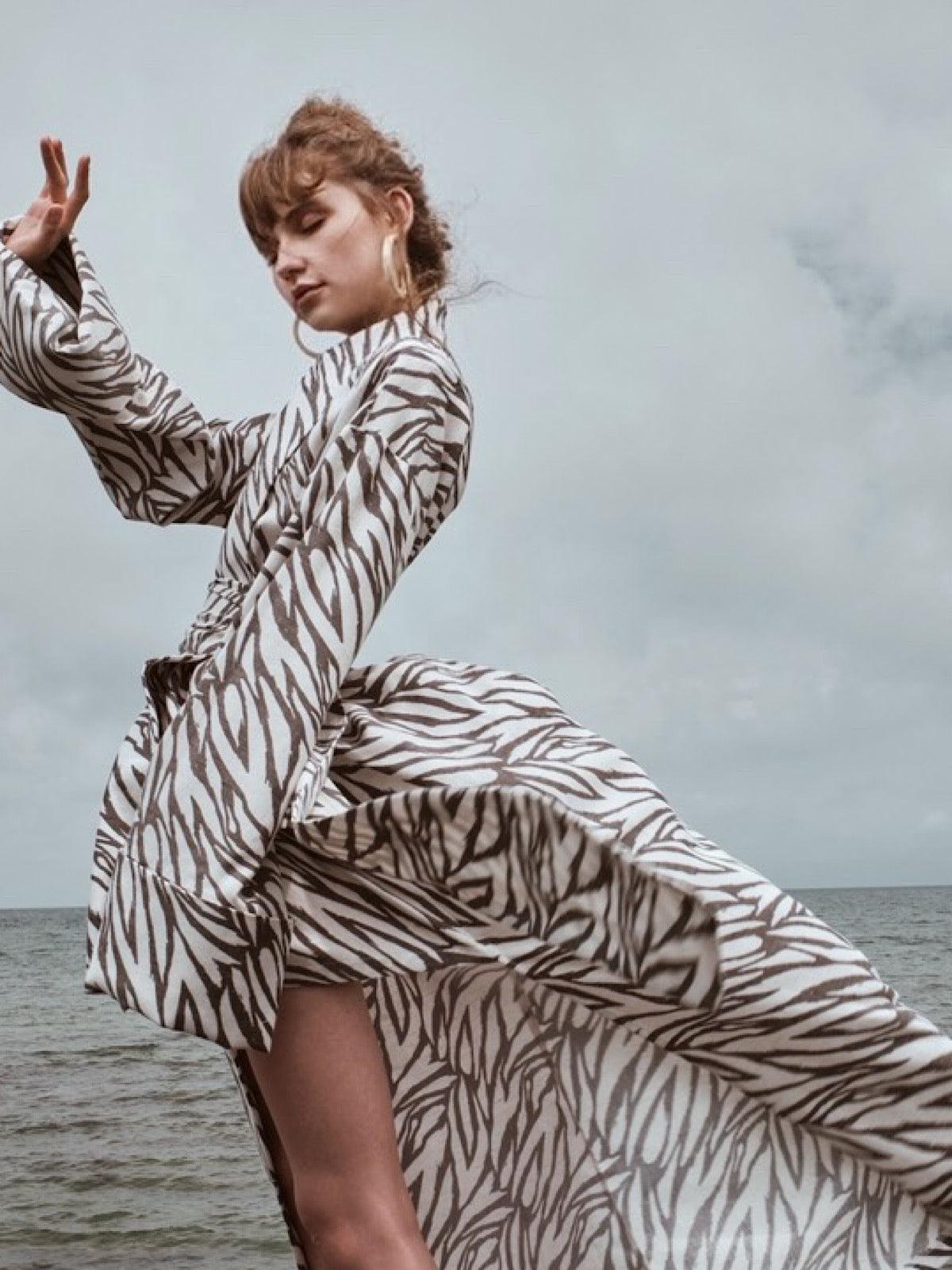 Kate Kimono Elbise Zebra